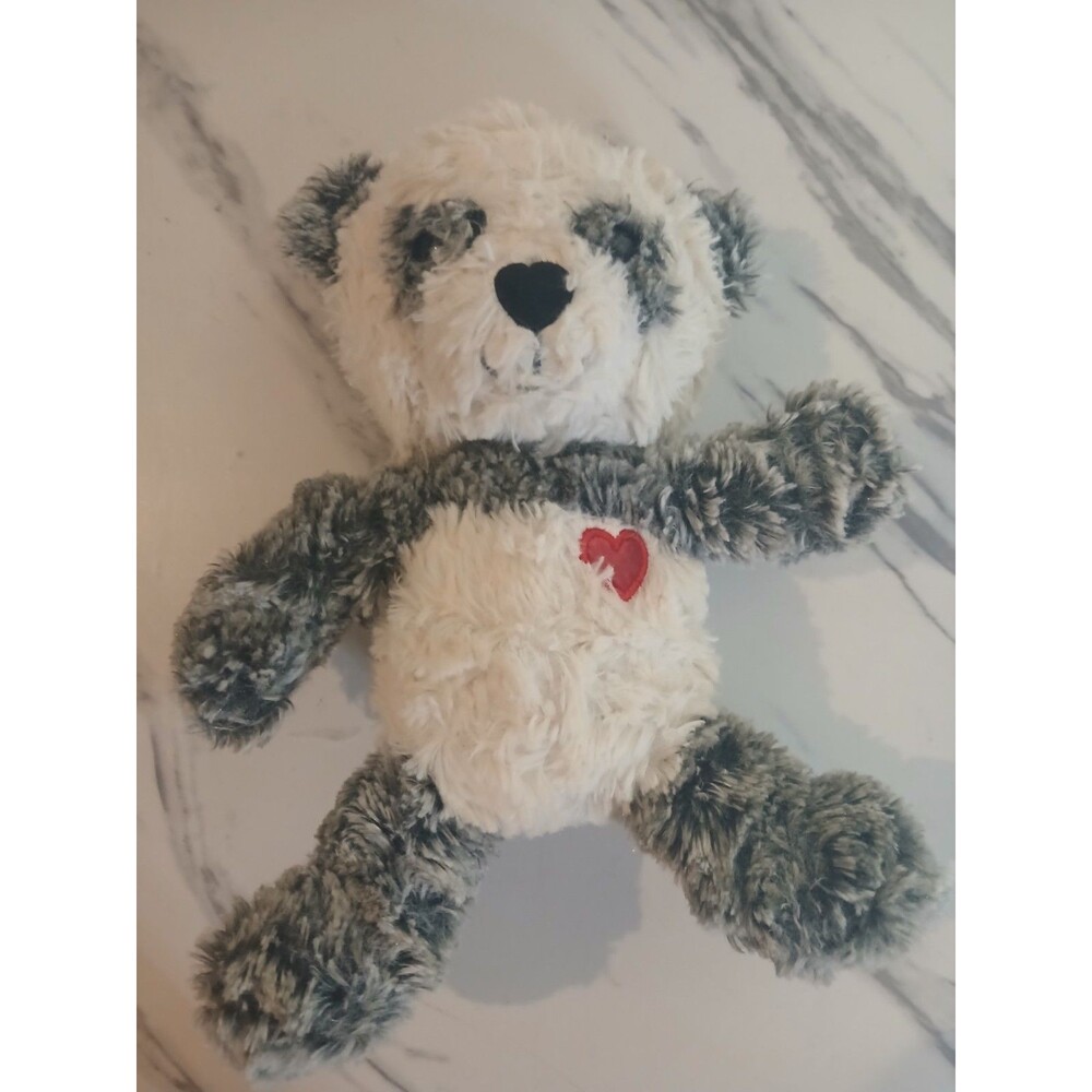 Valentine Gray Panda Bear Plush 9" - Picture 2 of 4
